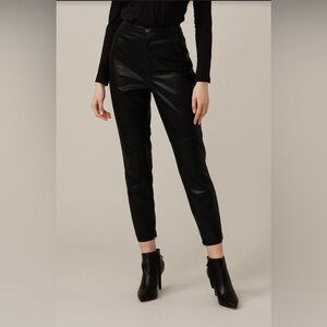 Emproved Black Faux Leather Skinny Leg Ankle Pants Size 12
